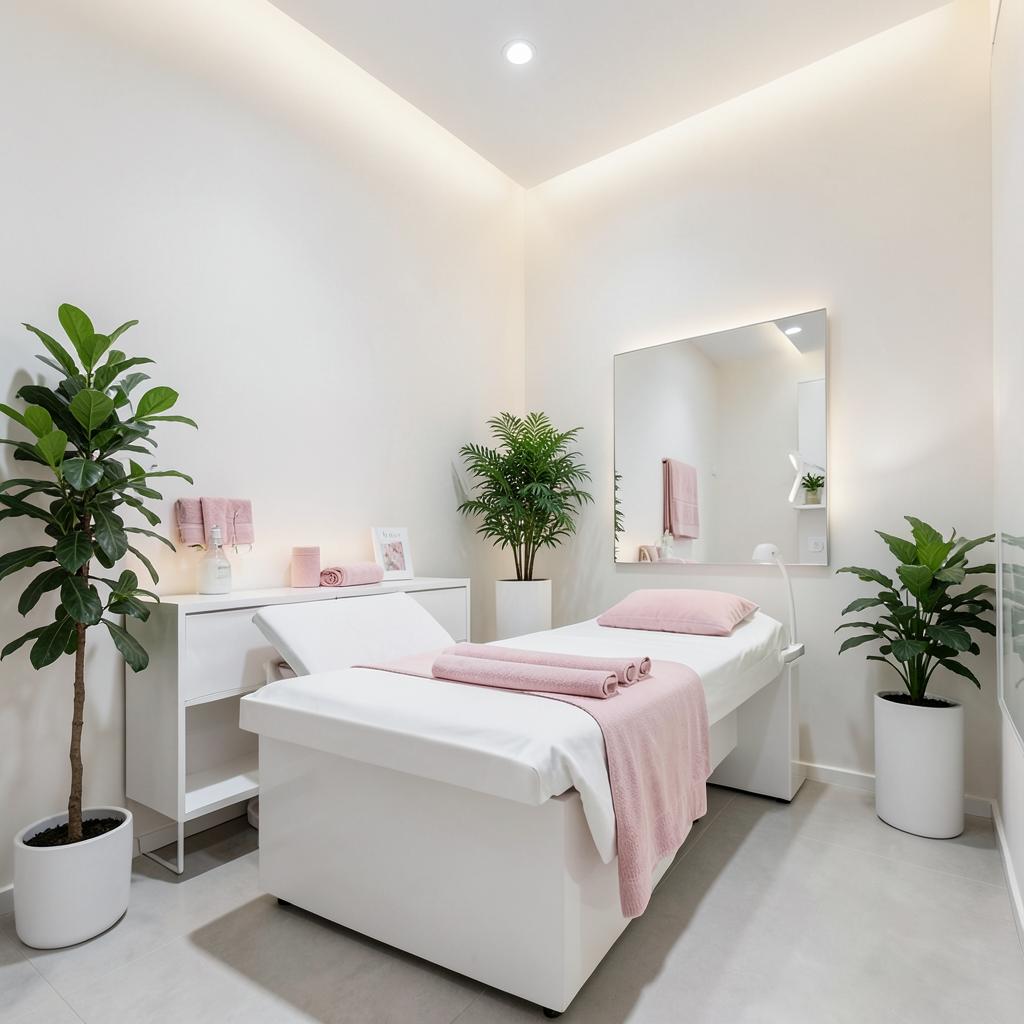 Cabina del centro preparada para una sesión de micropigmentación de cejas